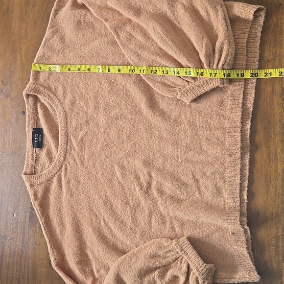 Vici Light Orange Brown Balloon Sleeve Crop Sweater Size Medium - Picture 7 of 9